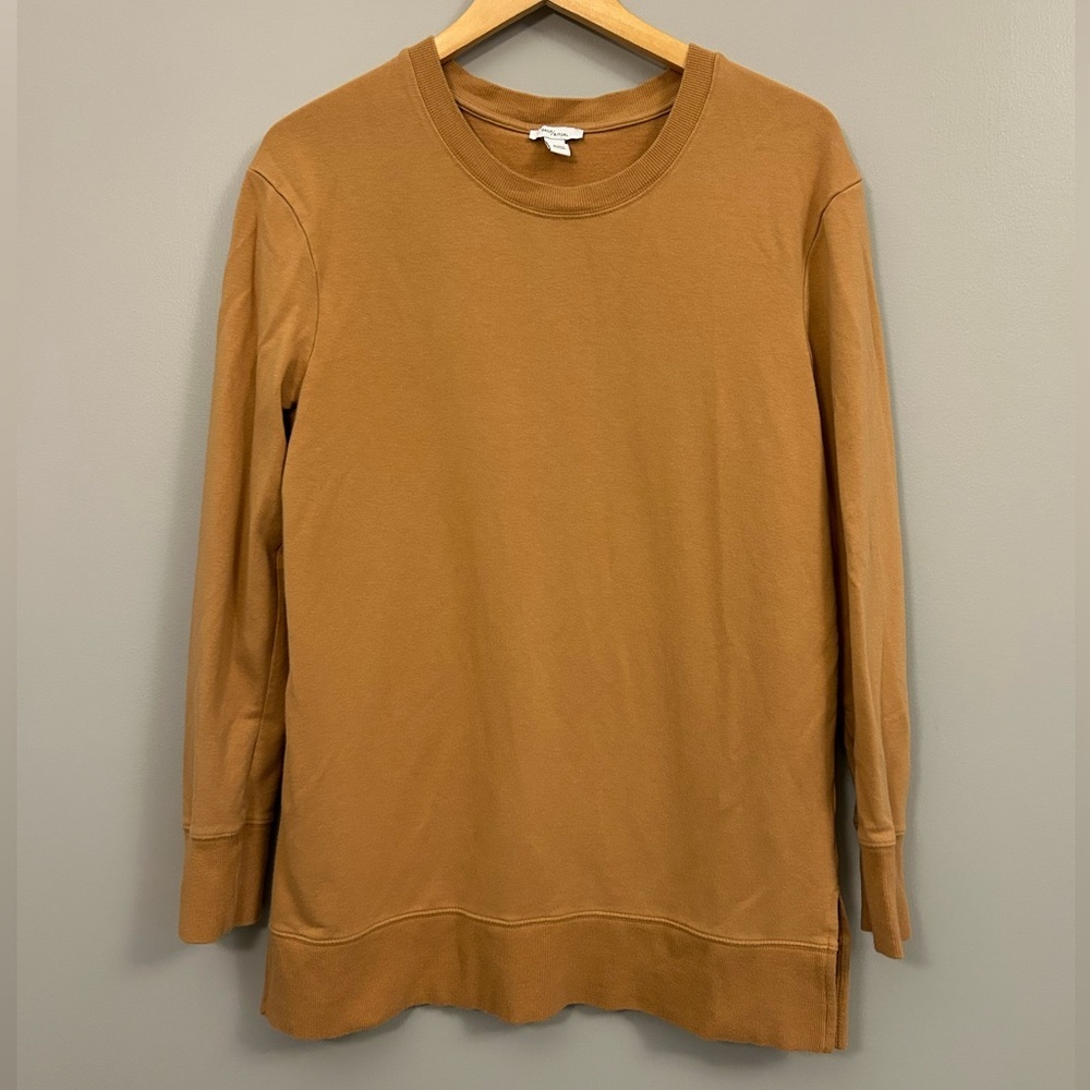 Daily Ritual Camel Crewneck Top Medium